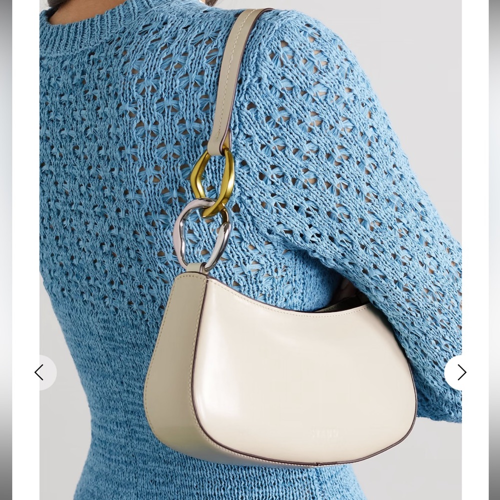 Staud Ollie Glossed Leather Shoulder Bag